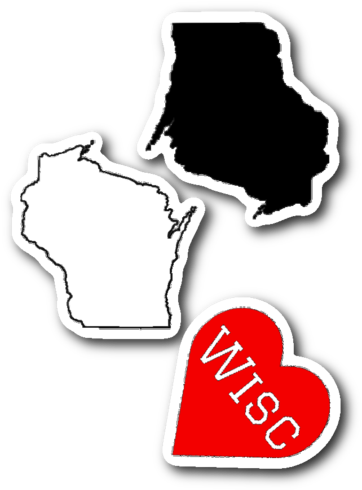 Wisconsin In My Heart Stickers - Wisconsin (600x600), Png Download