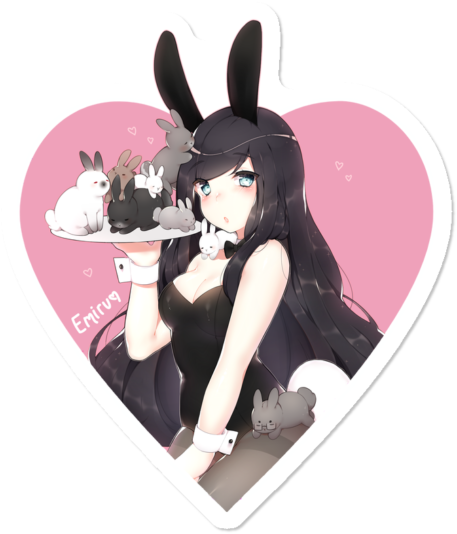 Emiru Heart Sticker Sticker - Bunny Girl Emiru (650x650), Png Download