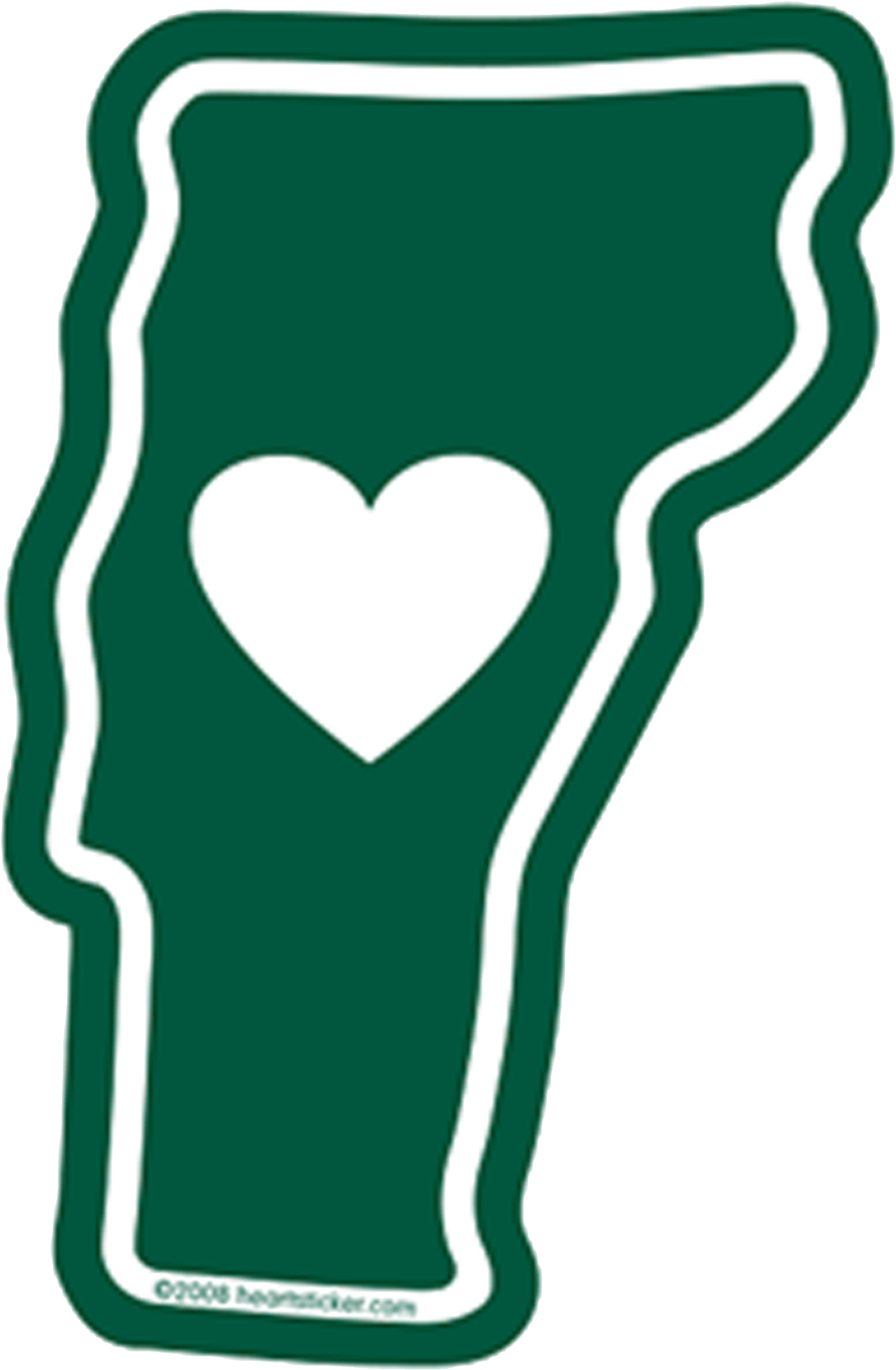 Vermont Heart Sticker - Vermont Sticker (1060x1060), Png Download
