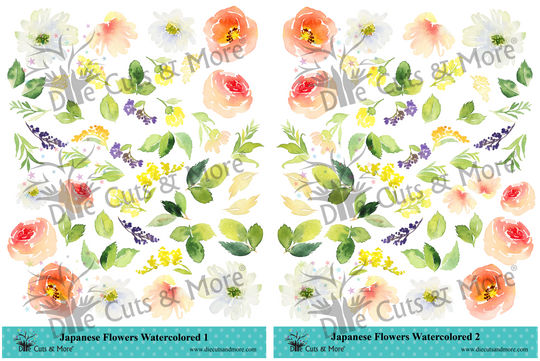 Japanese Flowers Watercolored - Flower (550x650), Png Download