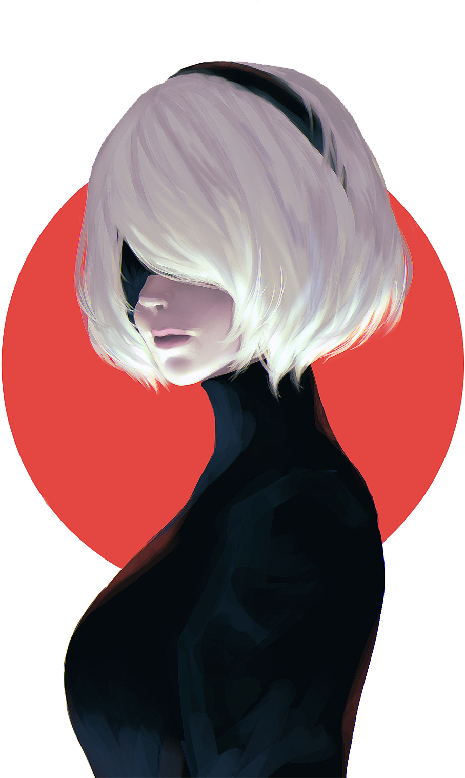 Nier Automata 2b Art (964x1516), Png Download