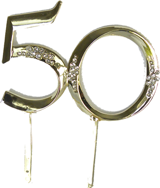 50 Cake Topper - 50 Years Cake Png (600x608), Png Download