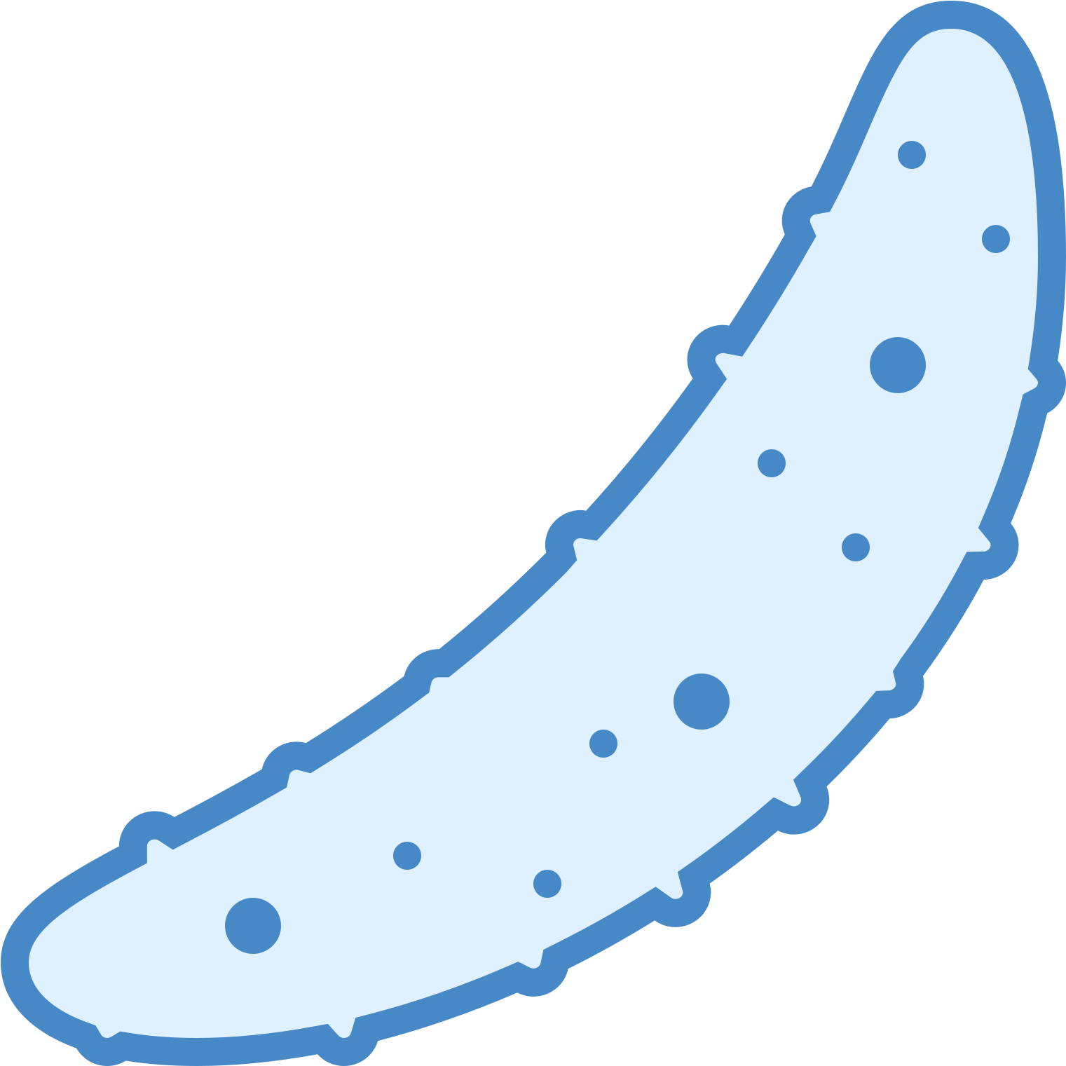 A Cucumber Is A Straight Line That Slowly Curves Inward - Clip Art (1600x1600), Png Download