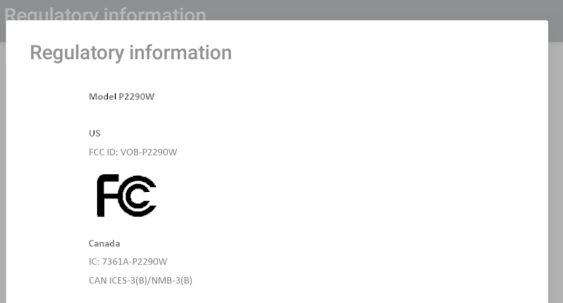 Fcc Id Vob P2290w Id Label Location Info - Us Fcc Id (799x431), Png Download