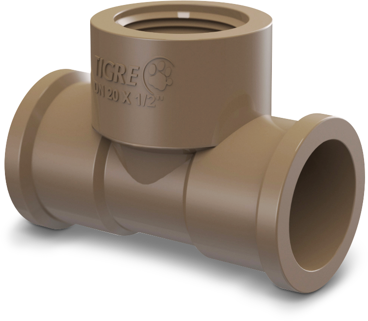 Pipes And Fittings - Tê Soldável Com Rosca Na Bolsa Central (750x651), Png Download