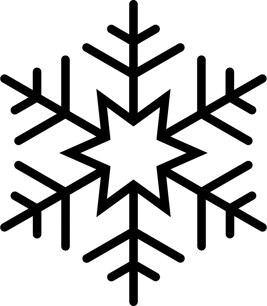Png File - Outline Of Snowflake (854x980), Png Download