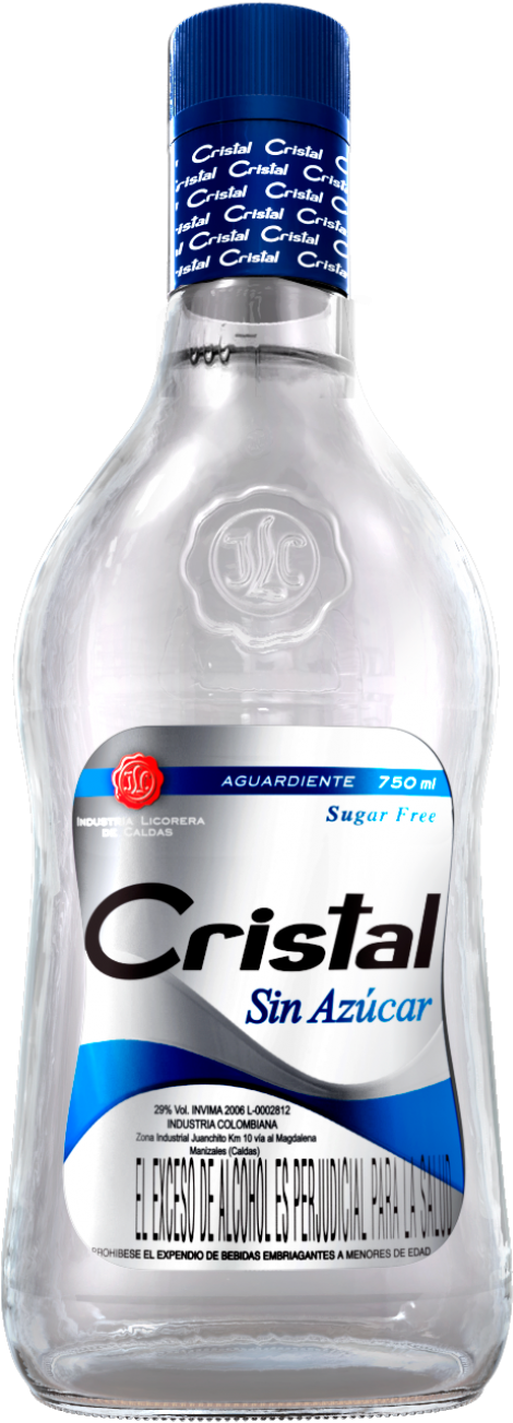 Aguardiente Cristal Sin Azúcar - Aguardiente Cristal (600x1396), Png Download