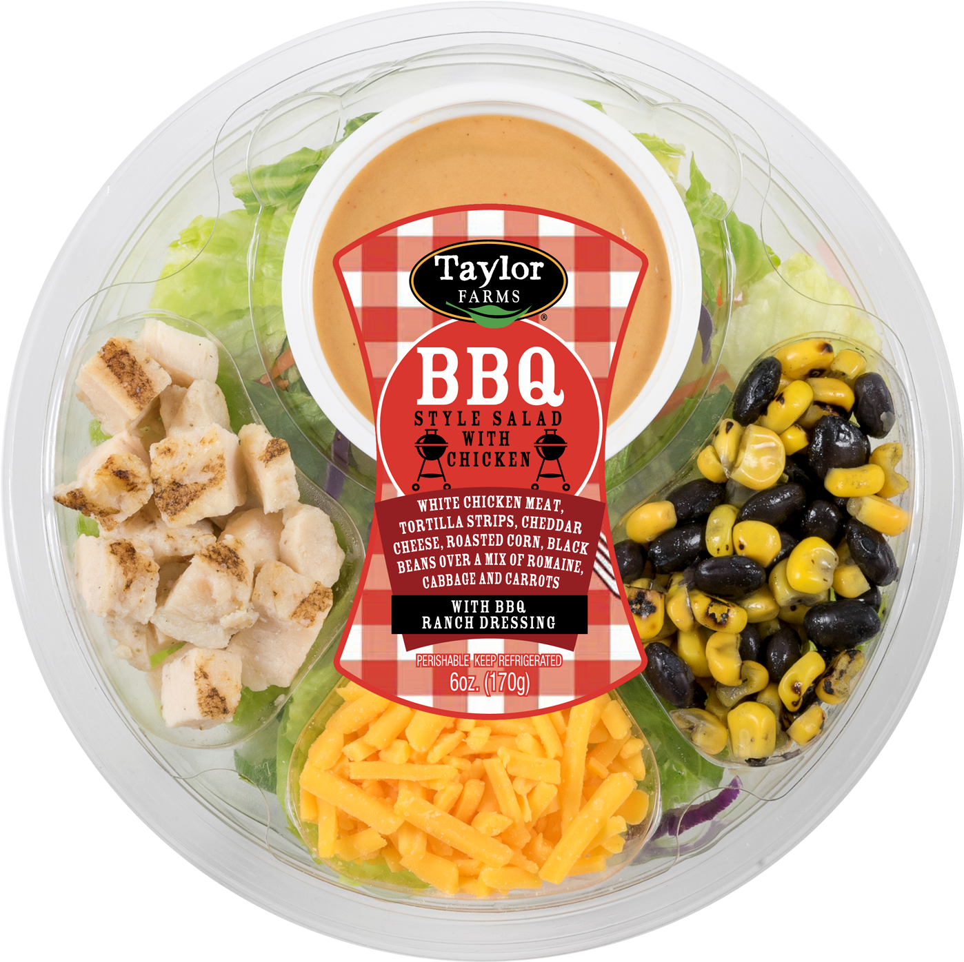 Taylor Farms Bbq Salad With Chicken Round Toss Up, (1492x1500), Png Download