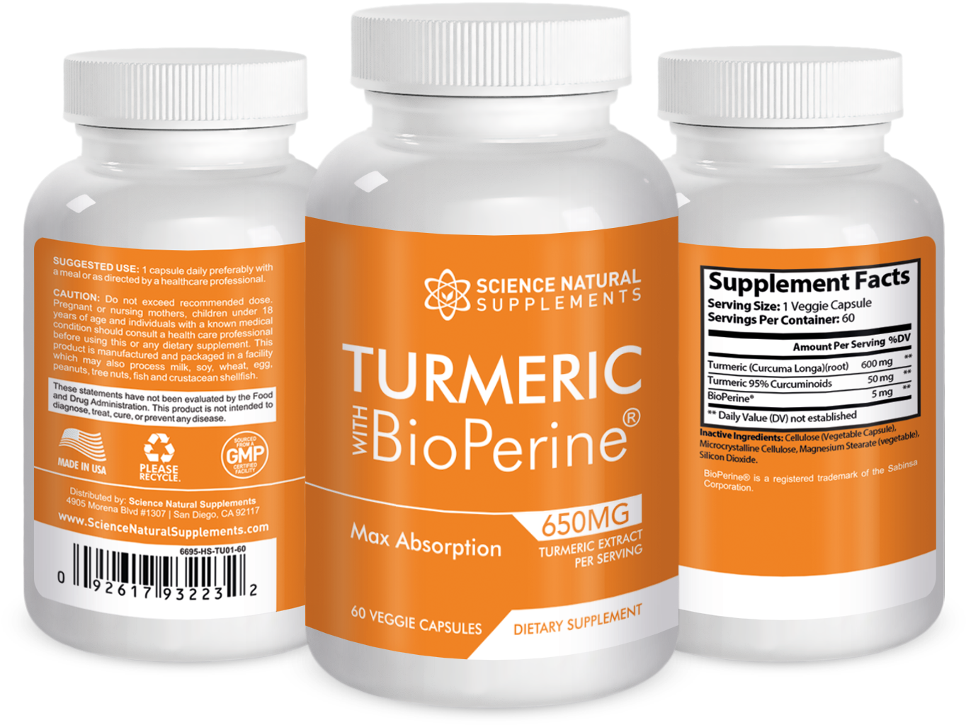Science Natural Turmeric With Bioperine (1363x1065), Png Download