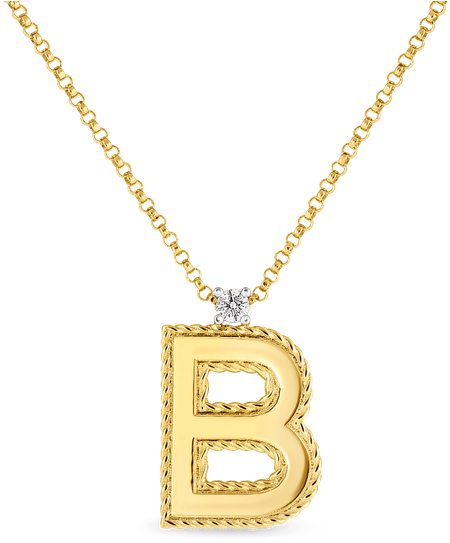 Roberto Coin Block Letter Pendant " - Necklace (800x800), Png Download