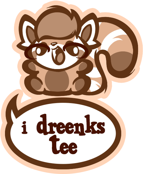 The Tea Lover Red Panda - Cartoon (500x650), Png Download