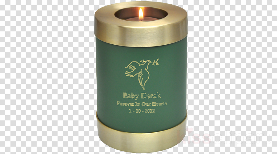 Baby Urn Sage Green Candle Holder Memorial Actual Hands - Clip Art (900x500), Png Download