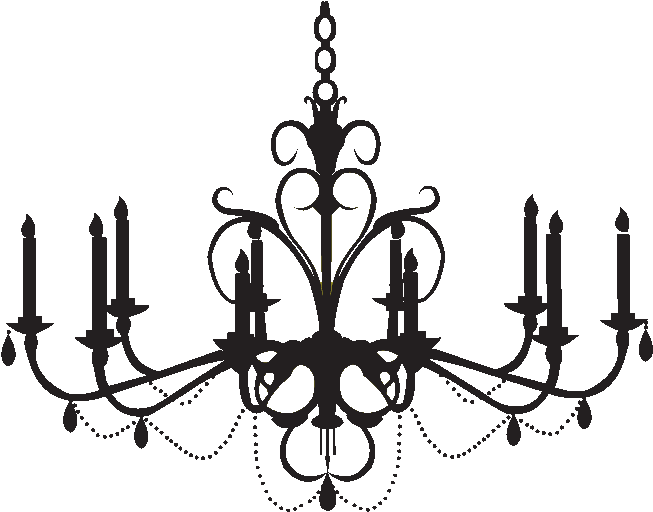 Chandelier Clipart Easy - Stickalz Llc Chandelier Vinyl Wall Art Decal Sticker (723x626), Png Download