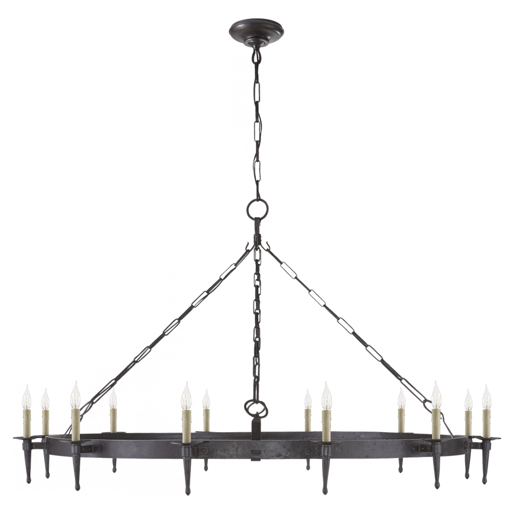 Branson Large One-tier Ring Torch Chandelier In - Light Fixture (1000x1000), Png Download