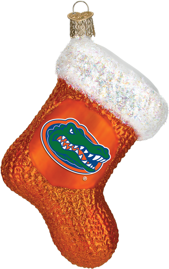 Florida Gators Stocking Glass Christmas Ornament - Cincinnati Bengals Stocking Ornament (600x600), Png Download