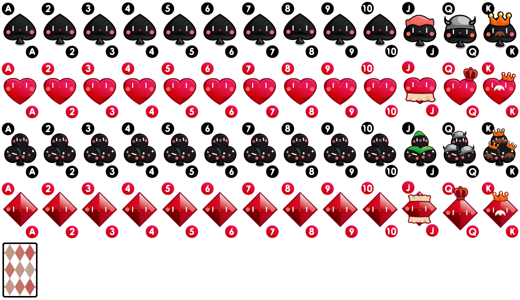 Deck - Deck Of Cards Sprite Sheet (1040x600), Png Download