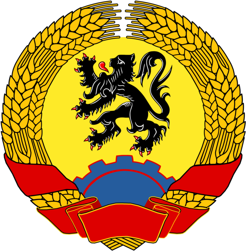 Flemish Communist Coa - Flanders Flag Alternate History (888x900), Png Download