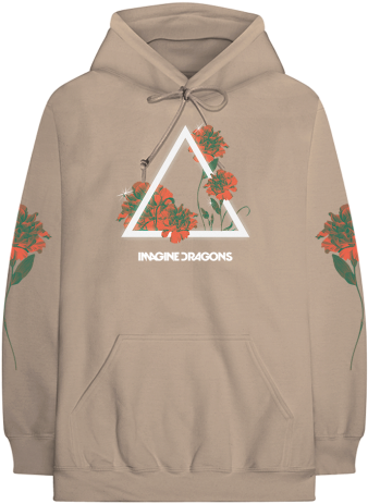 Floral Logo Tan Hoodie - Countdown Hooded Sweatshirt (560x560), Png Download