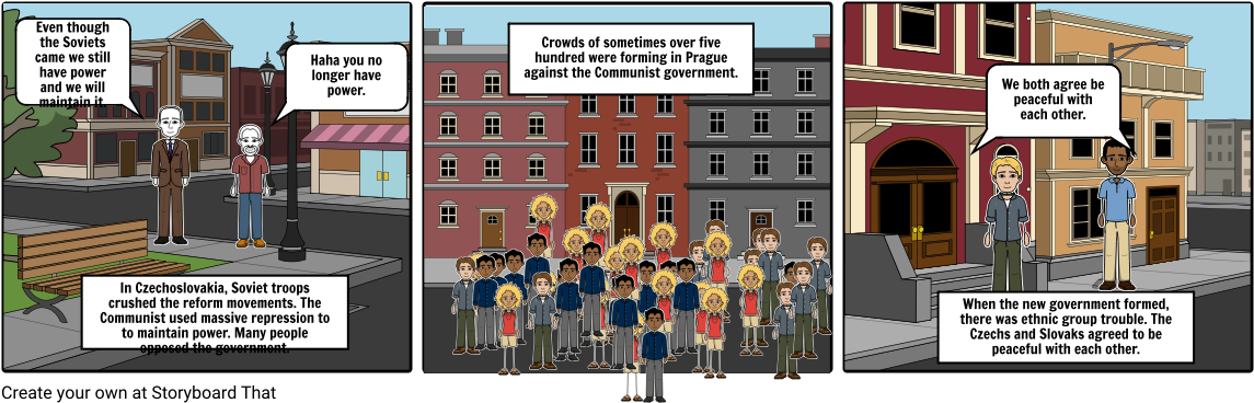 Czechoslovakia Revolt - Storyboard (1164x385), Png Download