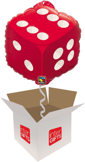 Red Dice - 1 Dice Foil Balloon (568x568), Png Download