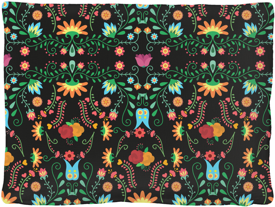 Mexican Flowers Pet Bed (1024x1024), Png Download