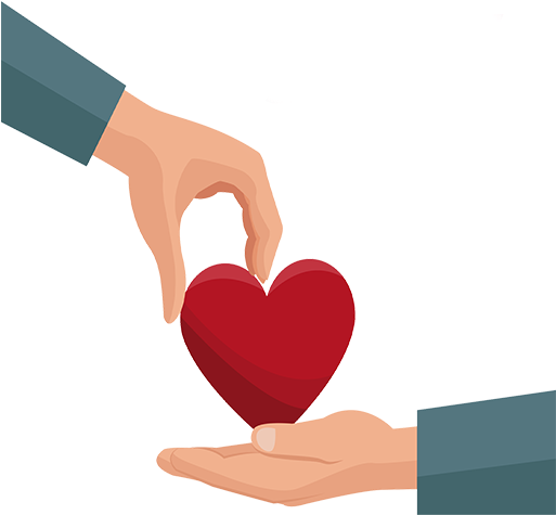 Share - Giving A Heart (600x575), Png Download