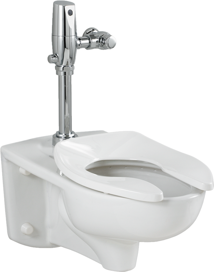 Afwall Toilet With Selectronic Exposed Battery Flush - Wall Mount Flush Valve Toilet (1000x1000), Png Download