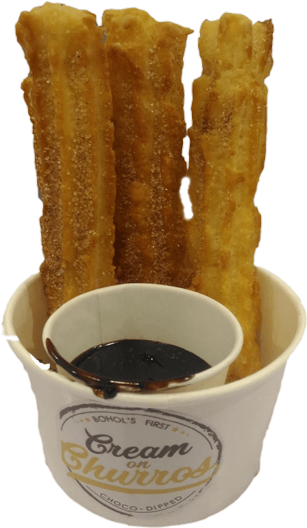 Churros With Dip - Cream On Churros (1230x780), Png Download