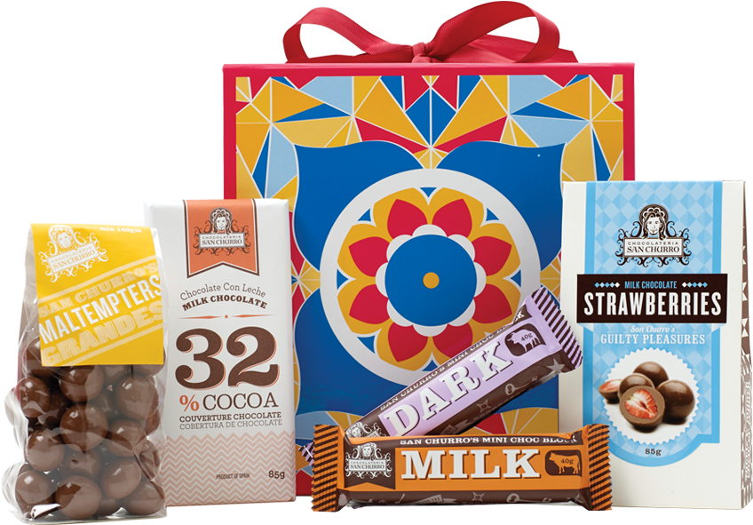 San Churro Gift Hamper Chocolate - Gift Basket (1000x1000), Png Download