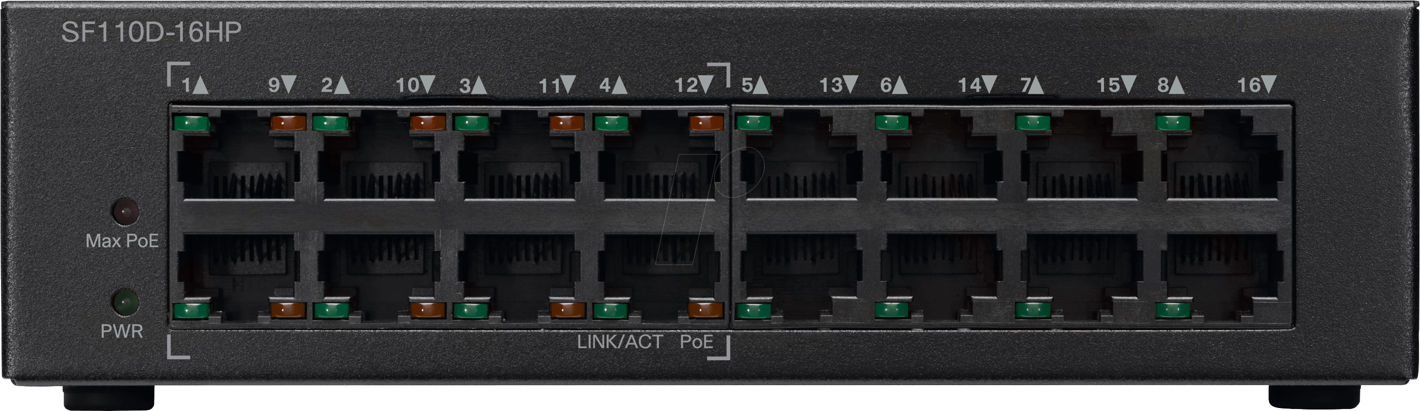 Cisco 10/100 16 Port Poe Unma - Cisco Sf110d-16hp Switch (2851x826), Png Download