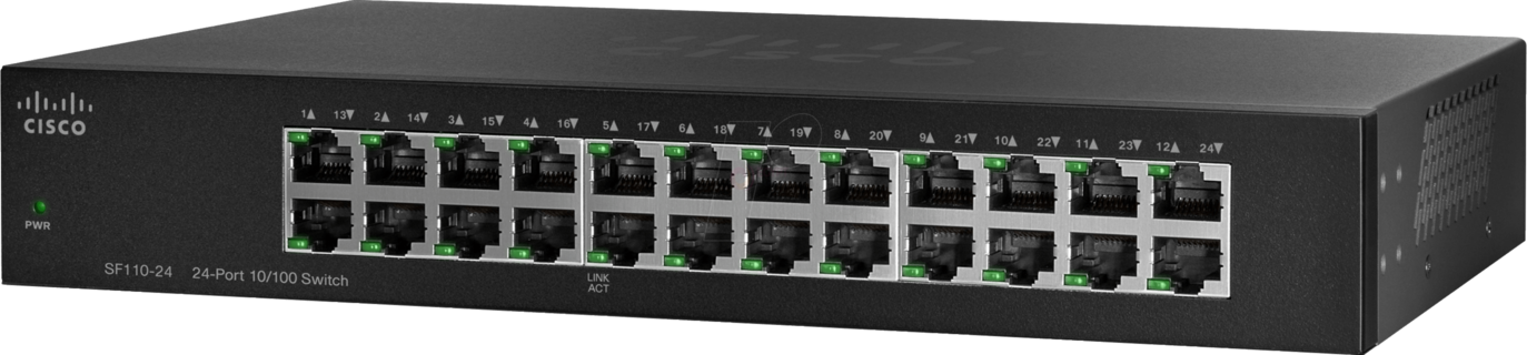 Cisco Sf110 24 24 Port 10 100 Switch - Switch Cisco Sf110 24 (1373x320), Png Download