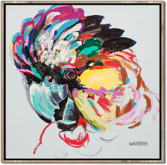 Black Cockatoo On Light Grey Art Print - Modern Art (737x737), Png Download