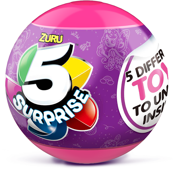 5 Surprise Unboxing Challenge Peel And Reveal Five - Zuru 5-surprise Mystery Ball (606x606), Png Download
