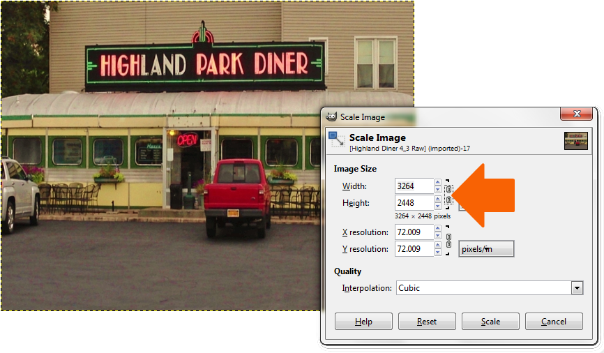 In The Image Menu, Open The Scale Image Dialog Box - Pickup Truck (866x506), Png Download