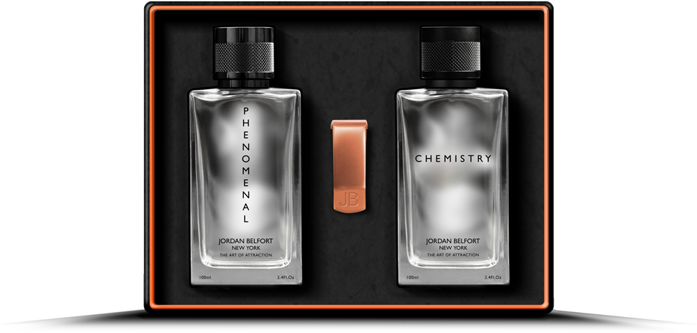 The Jordan Belfort Fragrance Range Gift Pack Contains - Glass Bottle (1000x515), Png Download