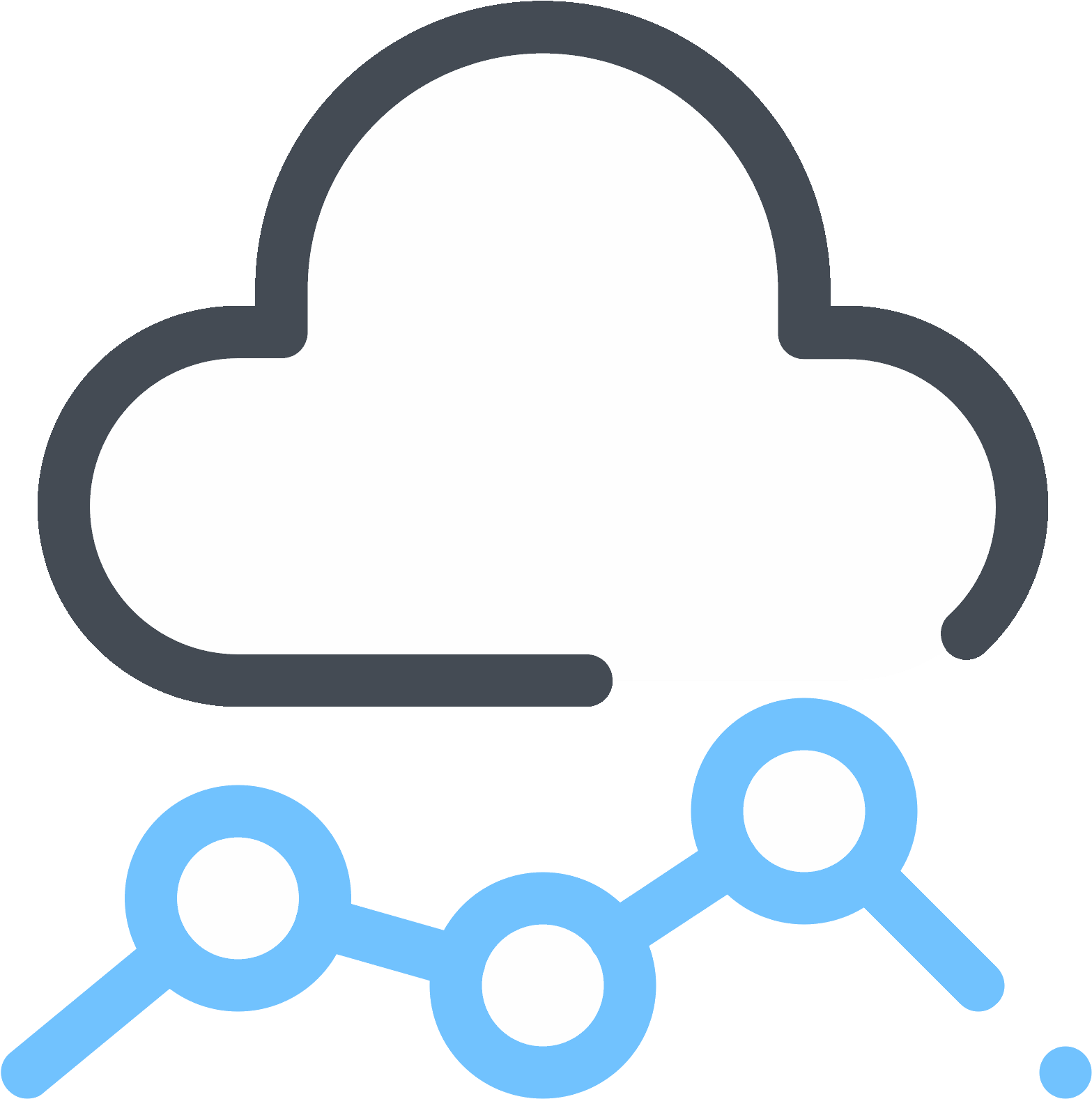 Cloud Line Chart Icon - Icon (1600x1600), Png Download