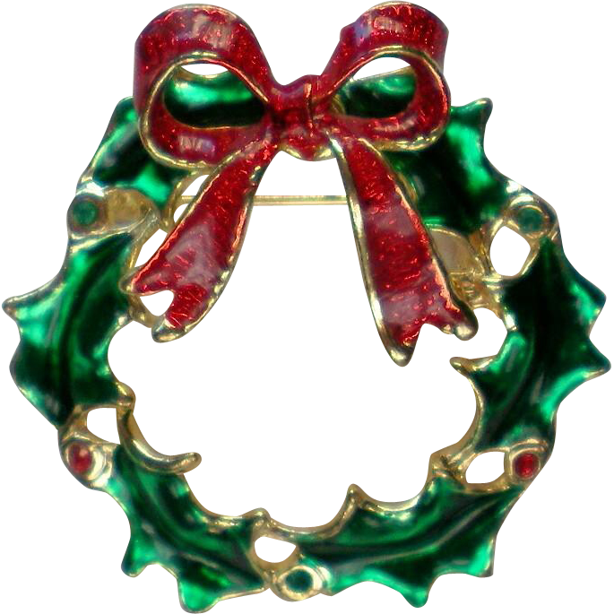 Green Holly Leaves Wreath For Christmas Holidays Pin - Feuille De Houx Vert Couronne De Noël Vacances Pin (685x685), Png Download