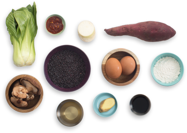 Japanese Black Rice Bowls With Sweet Potato Tempura - Japanese Cuisine (700x477), Png Download