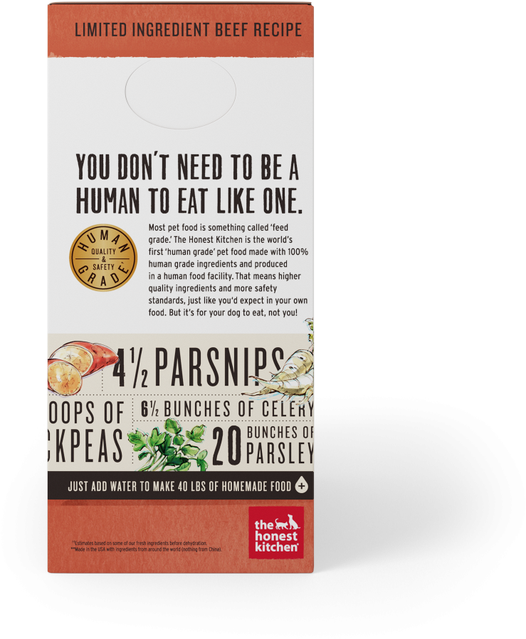 The Honest Kitchen Limited Ingredient Beef Recipe Dehydrated - Flyer (1000x1000), Png Download