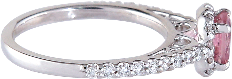 Morganite & Cathedral Diamond Halo Ring - Pre-engagement Ring (1024x1024), Png Download