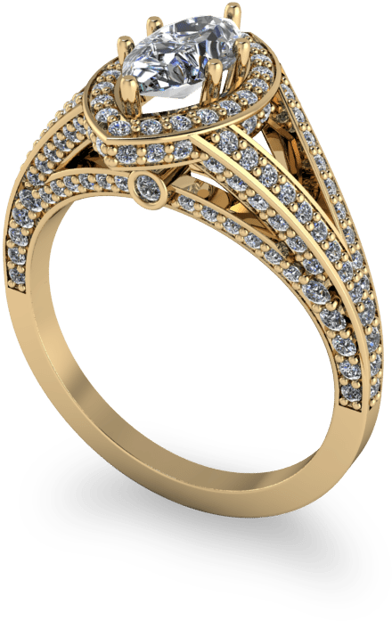 Marquis Diamond Cathedral Style Commitment Ring - Ring (800x800), Png Download