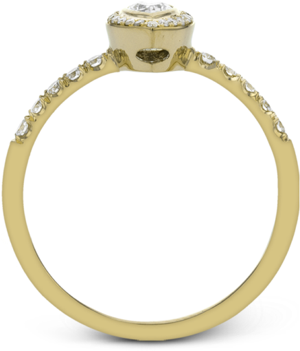 Romantic Petite Pear Halo Ring (600x600), Png Download