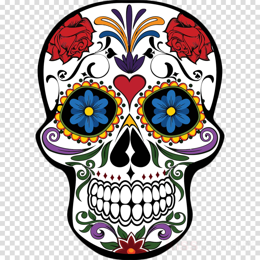 Mexican Day Of The Dead Skull Clipart Day Of The Dead - Skull Clipart (900x900), Png Download