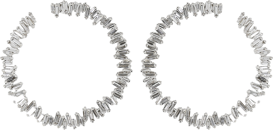 Loading Zoom - Diamond Baguette Earrings (960x1223), Png Download