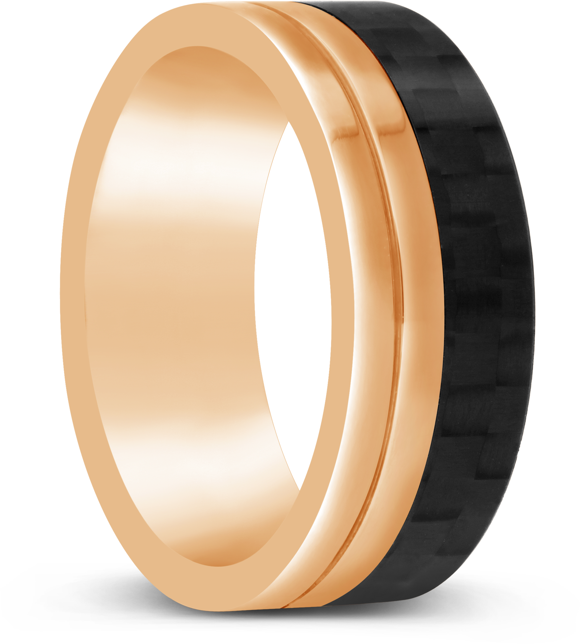Tsar 8mm Rose Gold Plated Stainless Steel Carbon Fibre - Nwj Jewellery (3000x3000), Png Download
