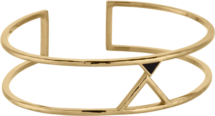 Triangle Outline Cuff Image - Bangle (939x1024), Png Download