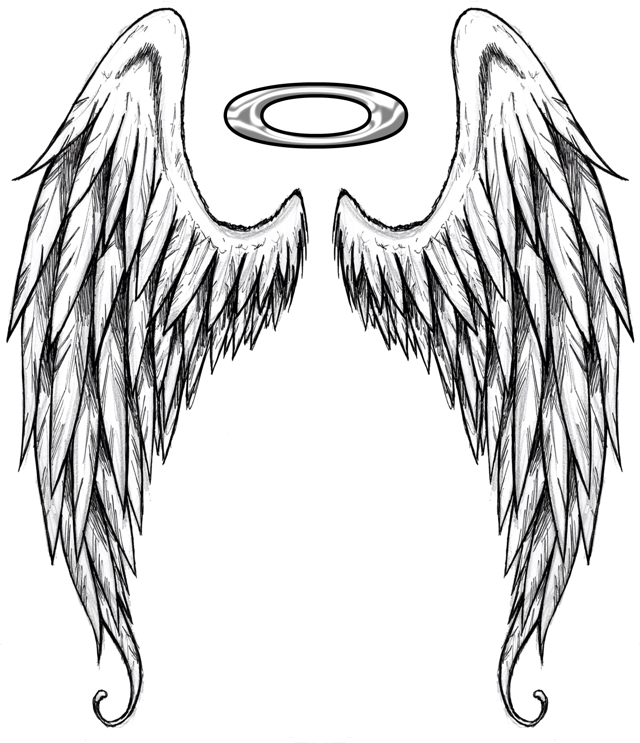 Home Wing Tattoo Designs, Design Tattoos, Angel Wings - Angel Wings Drawings (1445x1640), Png Download