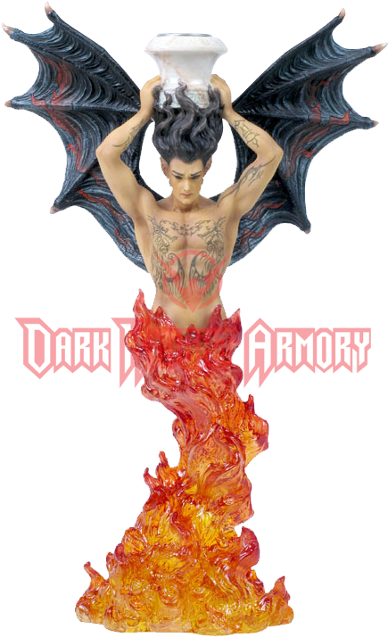 Tattooed Demon Candle Holder - Unicorn Studios Wu74944aa Candle Holder Tatooed Demon (733x733), Png Download