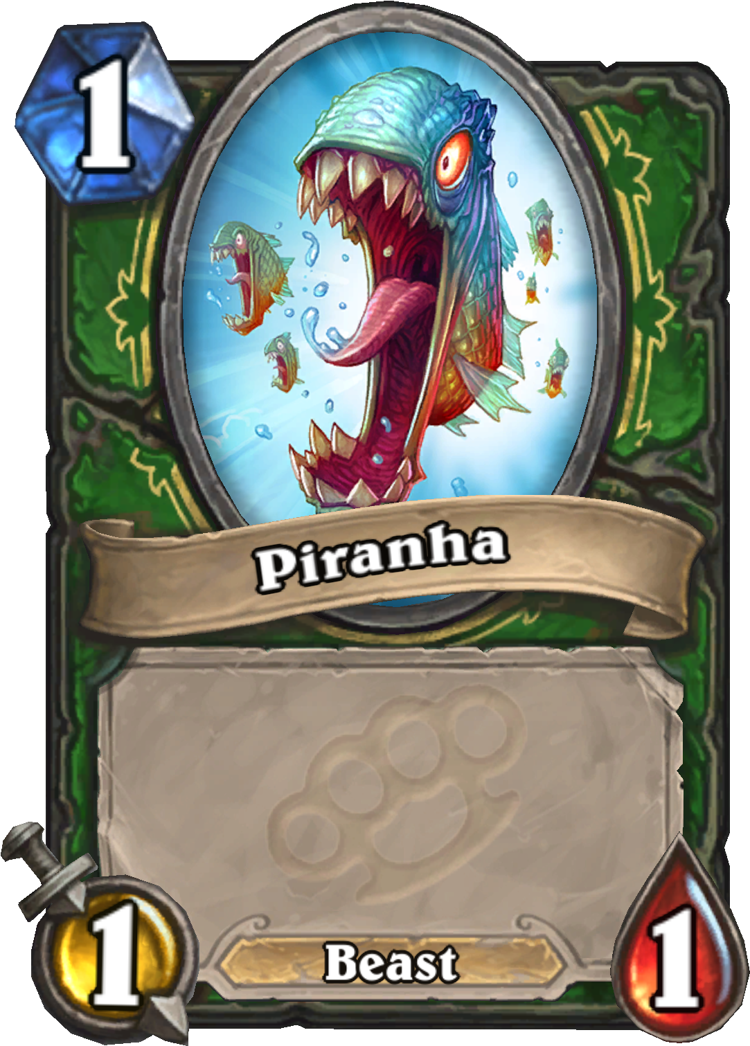 Piranha - Hearthstone Weapon Cards (2000x2000), Png Download