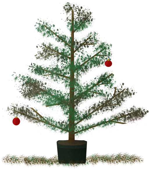 Remnants Of A Hearty Christmas Dinner - Christmas Tree (800x600), Png Download
